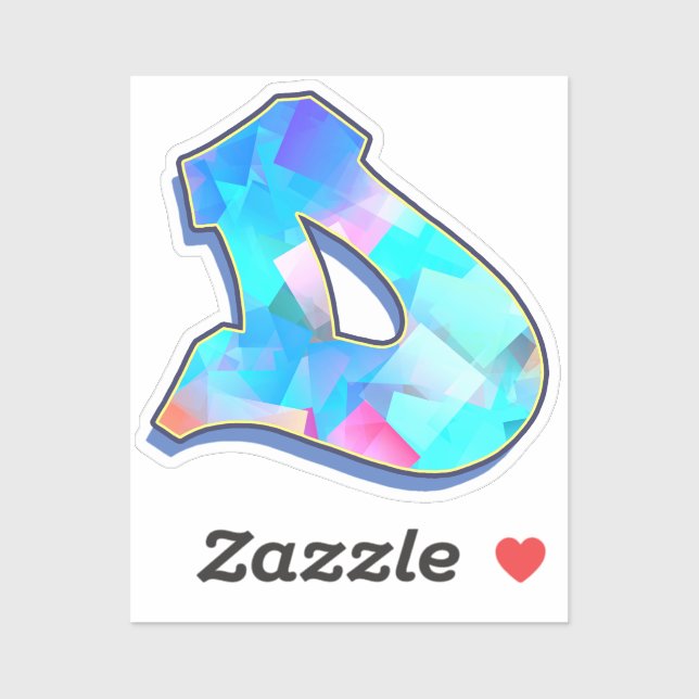 Sticker Lettre D - Color Mix (Feuille)