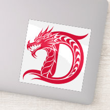 Lettre D de style dragon, alphabet du dragon, mono