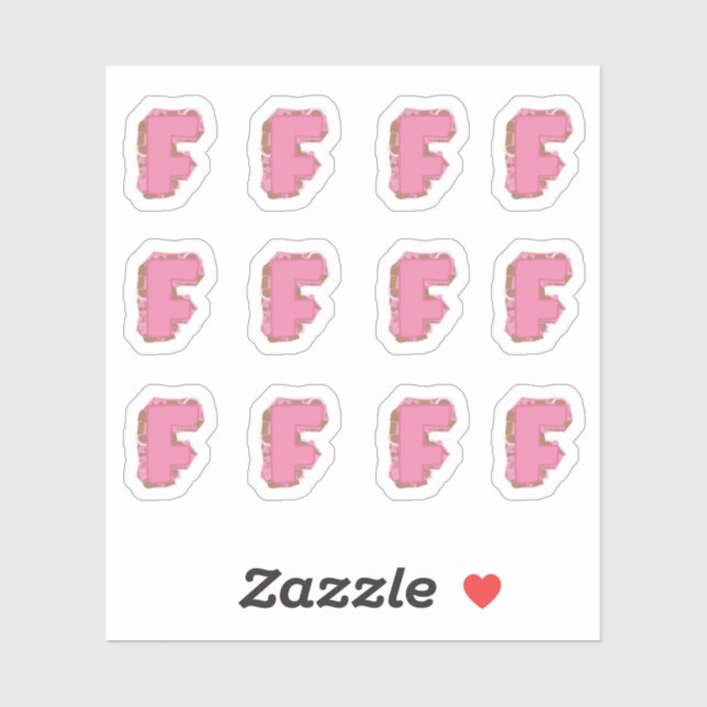 Sticker Lettre de café F : feuille d'initiale de monogramm (Feuille)