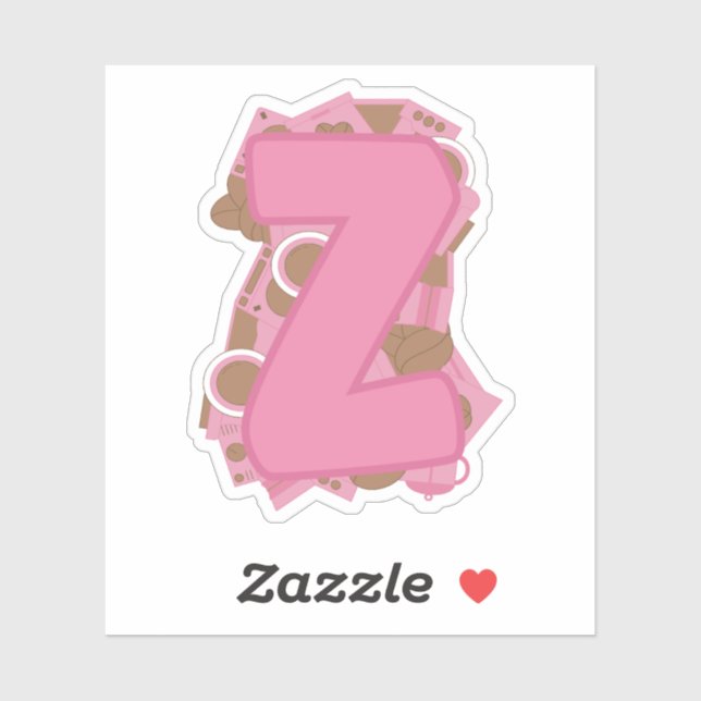 Sticker Lettre de café Z : monogramme initial  (Feuille)