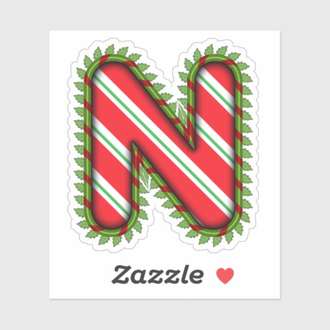 Sticker Lettre de Noël N (Feuille)