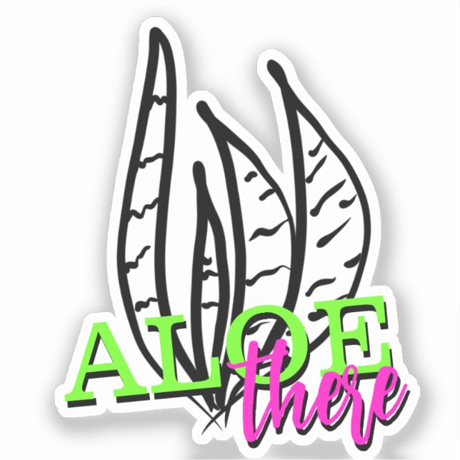 Sticker Lettre de script néon de plante d'aloès (Recto)
