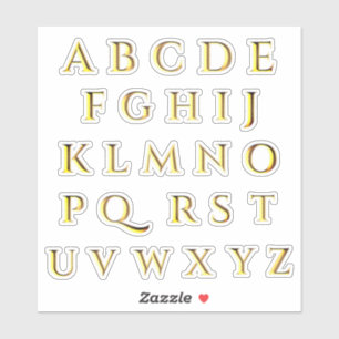 Sticker LETTRE D'OR À EFFET Métallique Transparent Stick