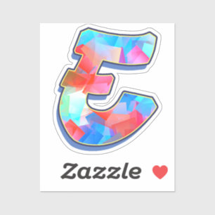 Sticker Lettre E - Color Mix