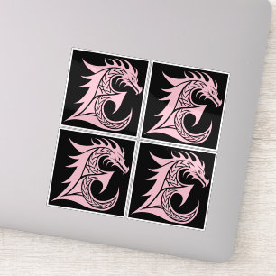 Sticker Lettre E de style dragon, alphabet du dragon, mono