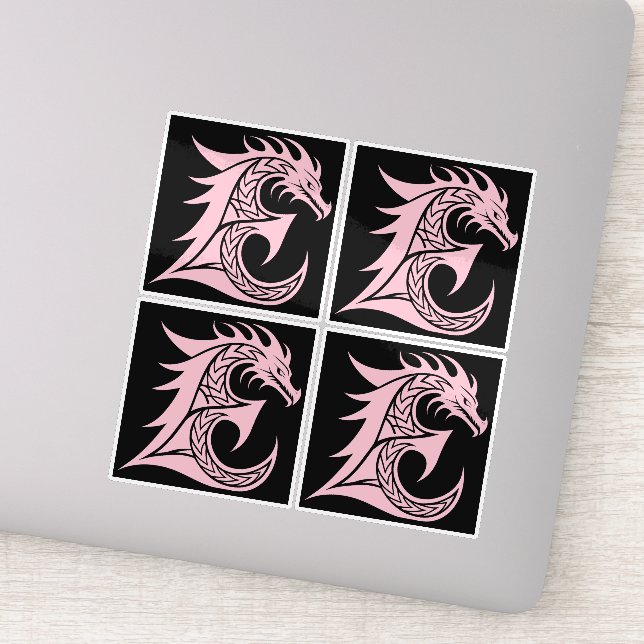 Sticker Lettre E de style dragon, alphabet du dragon, mono (Détail)