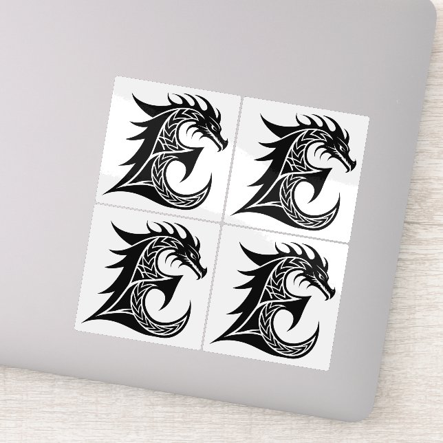 Sticker Lettre E de style dragon, alphabet du dragon, mono (Détail)