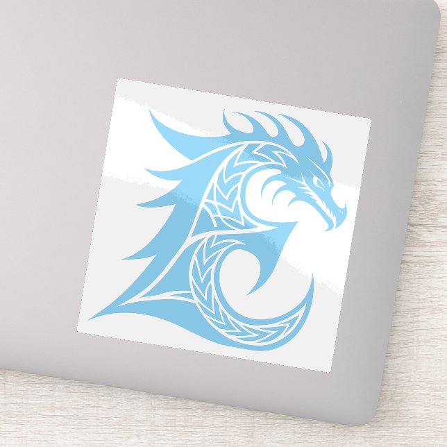Sticker Lettre E de style dragon, alphabet du dragon, mono (Détail)