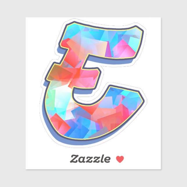 Sticker Lettre E _ Graffiti Alphabet Lettres (Feuille)