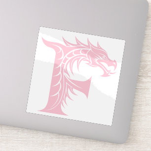 Sticker Lettre F de style dragon, alphabet du dragon, mono
