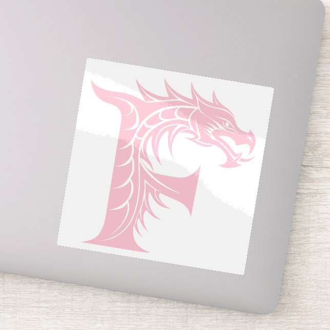 Sticker Lettre F de style dragon, alphabet du dragon, mono (Détail)