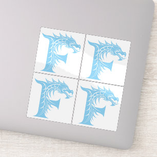 Sticker Lettre F de style dragon, alphabet du dragon, mono
