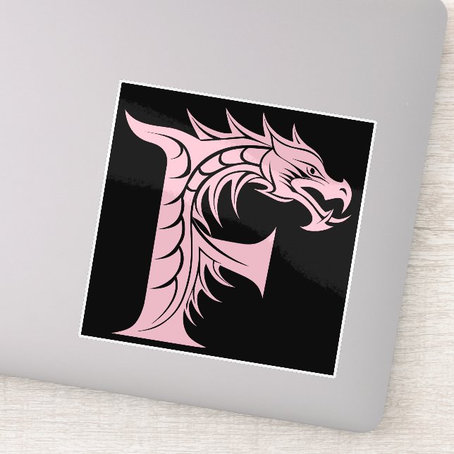 Sticker Lettre F de style dragon, alphabet du dragon, mono (Détail)