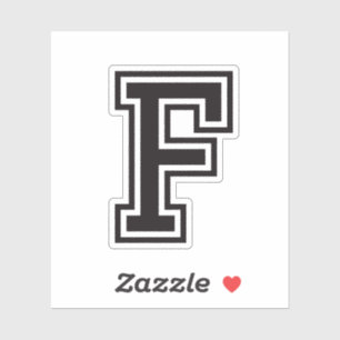 Sticker Lettre F sporty college alphabet de police