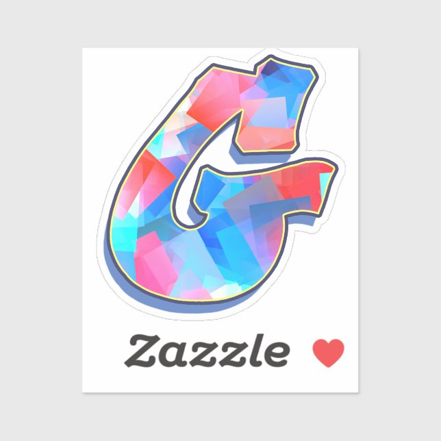 Sticker Lettre G - Color Mix (Feuille)