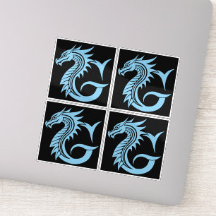Sticker Lettre G de style dragon, alphabet du dragon, mono