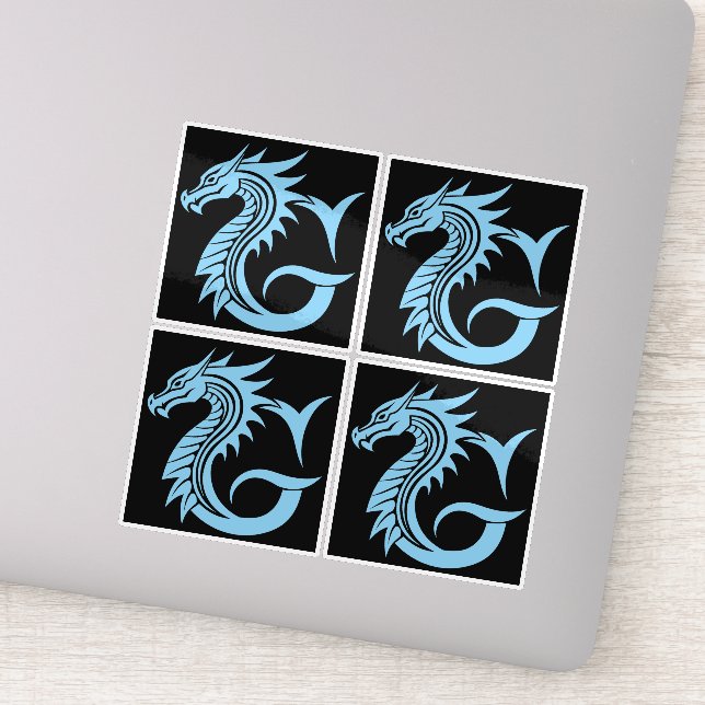 Sticker Lettre G de style dragon, alphabet du dragon, mono (Détail)
