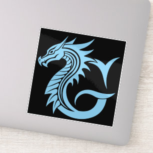 Sticker Lettre G de style dragon, alphabet du dragon, mono