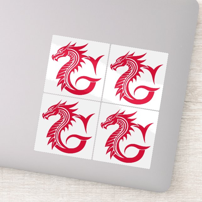 Sticker Lettre G de style dragon, alphabet du dragon, mono (Détail)