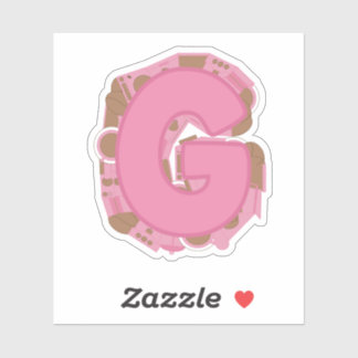 Sticker Lettre G du café : monogramme initial 