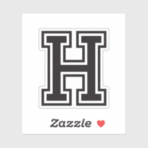 Sticker Lettre H sporty college alphabet de police