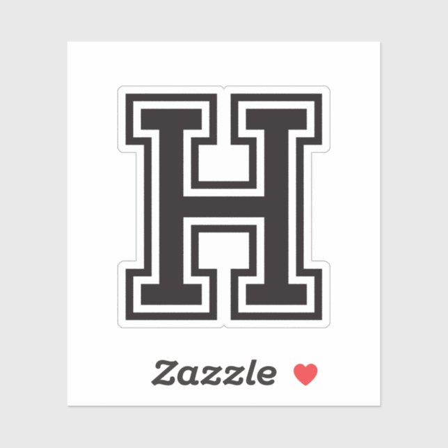Sticker Lettre H sporty college alphabet de police (Feuille)