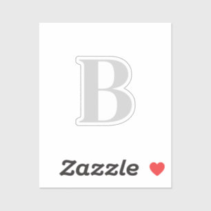 Sticker LETTRE INITIALE MONogramme gris unique