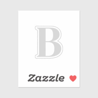 Sticker LETTRE INITIALE MONogramme gris unique