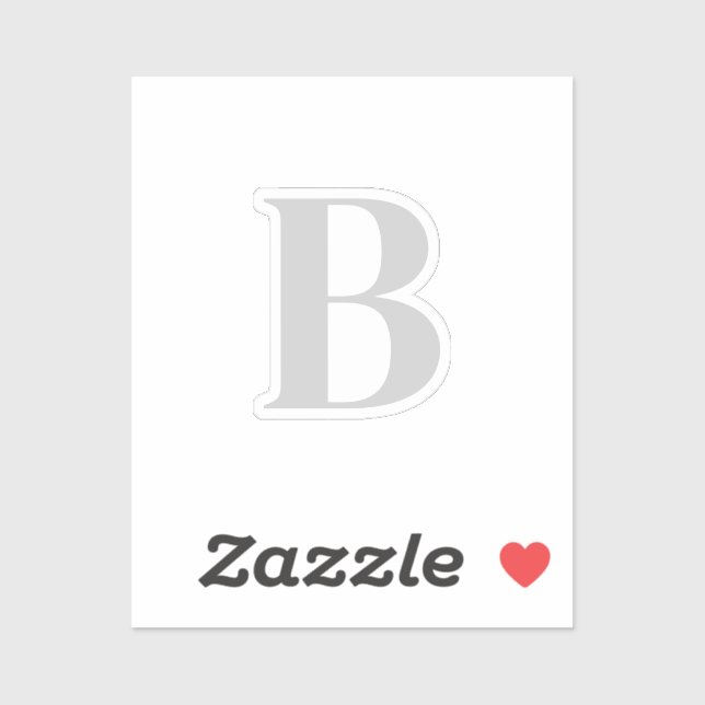 Sticker LETTRE INITIALE MONogramme gris unique (Feuille)