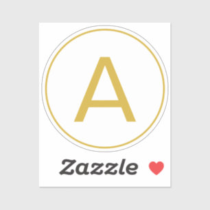 STICKER LETTRE INITIALE MONOGRAPHIQUE ÉLÉGANTE OR COULEUR