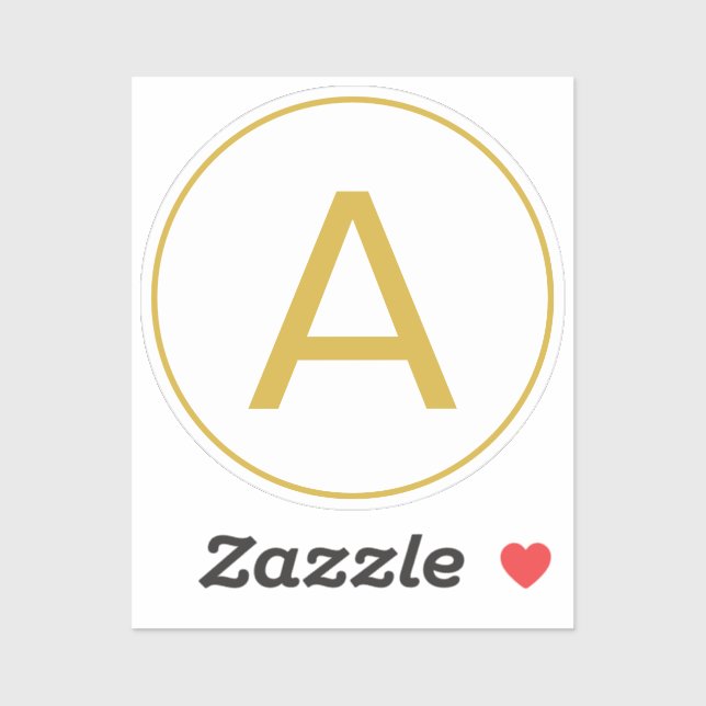 STICKER LETTRE INITIALE MONOGRAPHIQUE ÉLÉGANTE OR COULEUR  (Feuille)