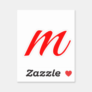 Sticker Lettre initiale rouge monogramme professionnel mod