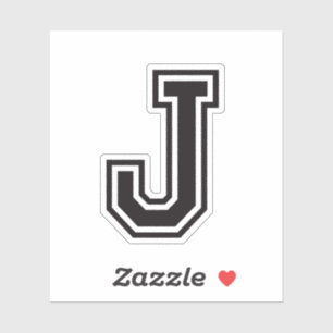 Sticker Lettre J sporty college alphabet de police