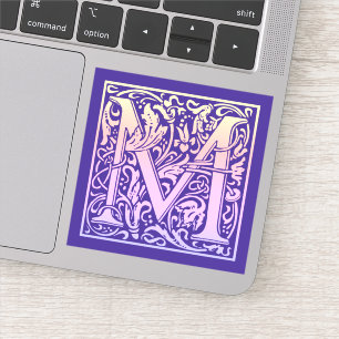 Sticker Lettre M Coloré Vintage Première Lettre Gradient