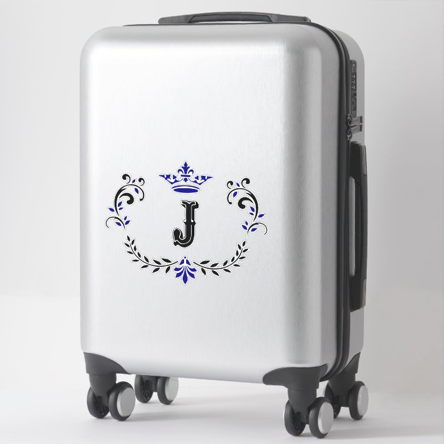 Sticker Lettre monogramme de la Couronne "J" Vinyl (Sur valise)