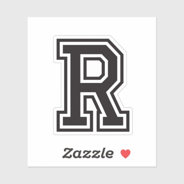 Sticker Lettre R sporty college alphabet de police (Feuille)