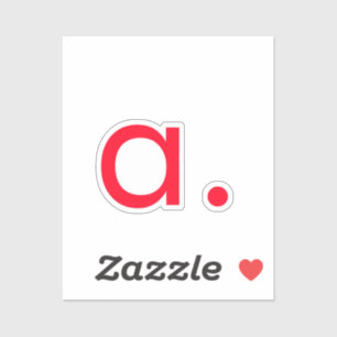 Sticker Lettre rouge Monogramme initiale Plaque moderne