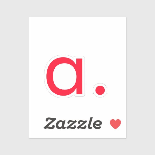 Sticker Lettre rouge Monogramme initiale Plaque moderne (Feuille)