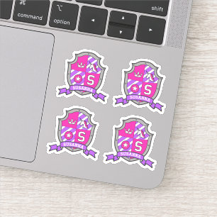 Sticker Lettre S monogramme nom personnalisé unicorne bouc