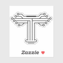 Lettre T Monogramme Circuit Technologie 
