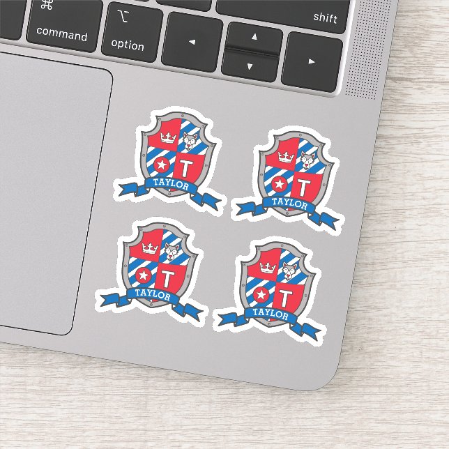 Sticker Lettre T nom personnalisé Samuel loup chien cheval (Détail)