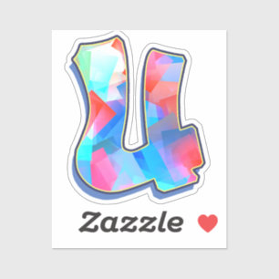 Sticker Lettre U - Color Mix