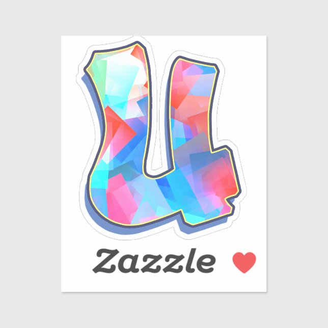 Sticker Lettre U - Color Mix (Feuille)