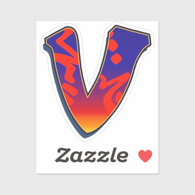 Sticker Lettre V - Sky nocturne (Feuille)