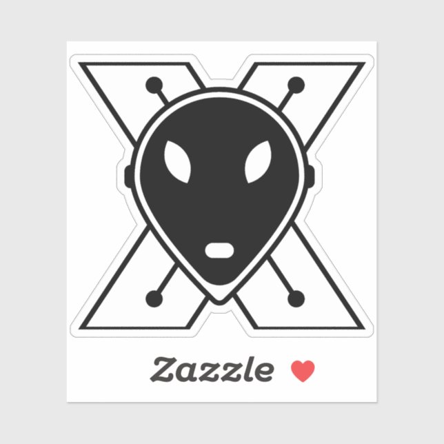 Sticker Lettre X de dessin animé drôle (Feuille)