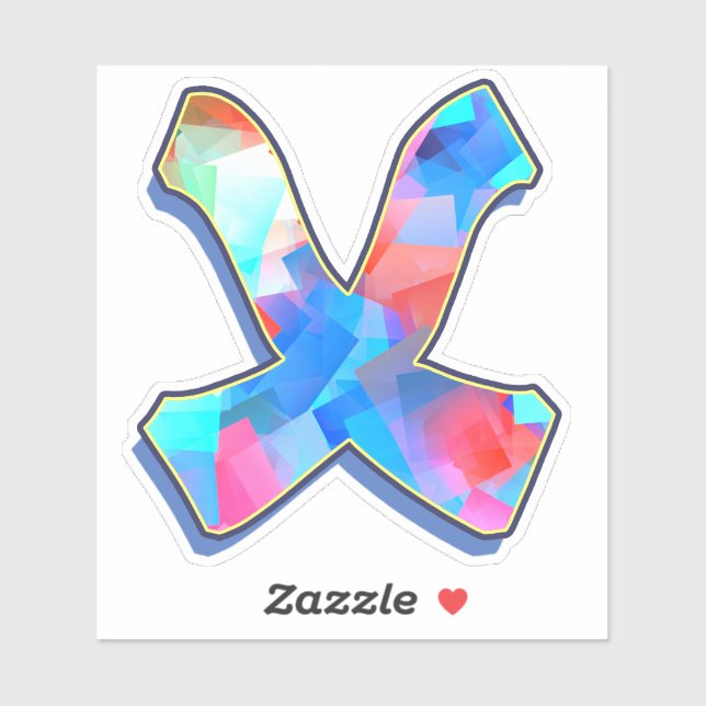 Sticker Lettre X_ Graffiti lettres alphabet (Feuille)