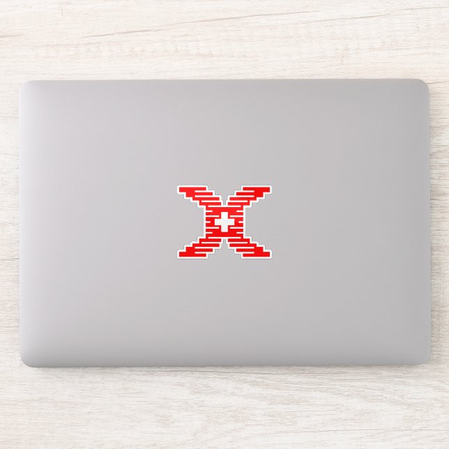 Sticker Lettre X Pixel Moderne avec Croix Médicale  (Ordinateur)