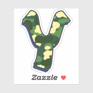 Sticker Lettre Y - Camo Green
