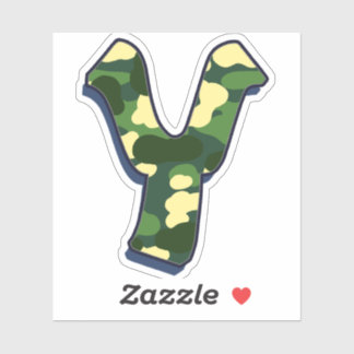 Sticker Lettre Y - Camo Green