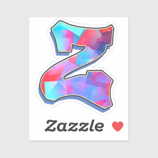Sticker Lettre Z - Color Mix (Feuille)